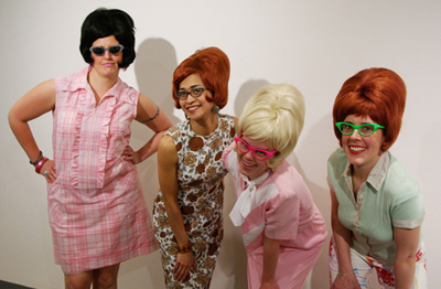 Brainstormers (l-r Anne Polashenski, Maria Dumlao, Danielle Mysliwiec, and Elaine Kaufmann) after their performance at the Brooklyn Museum in May 2007.